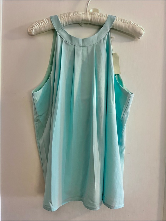 Doe & Rae Tops - NWT Doe & Rae Mint Pleated Halter Tank with Pleats & Bow Tie in Aqua Green